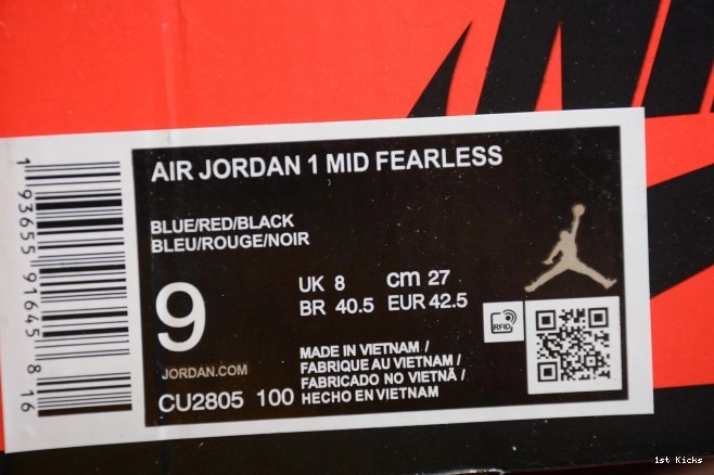 Jordan CU2805- Trendy Air Mid 1 SE Blue 889 Fearless the Great 0101